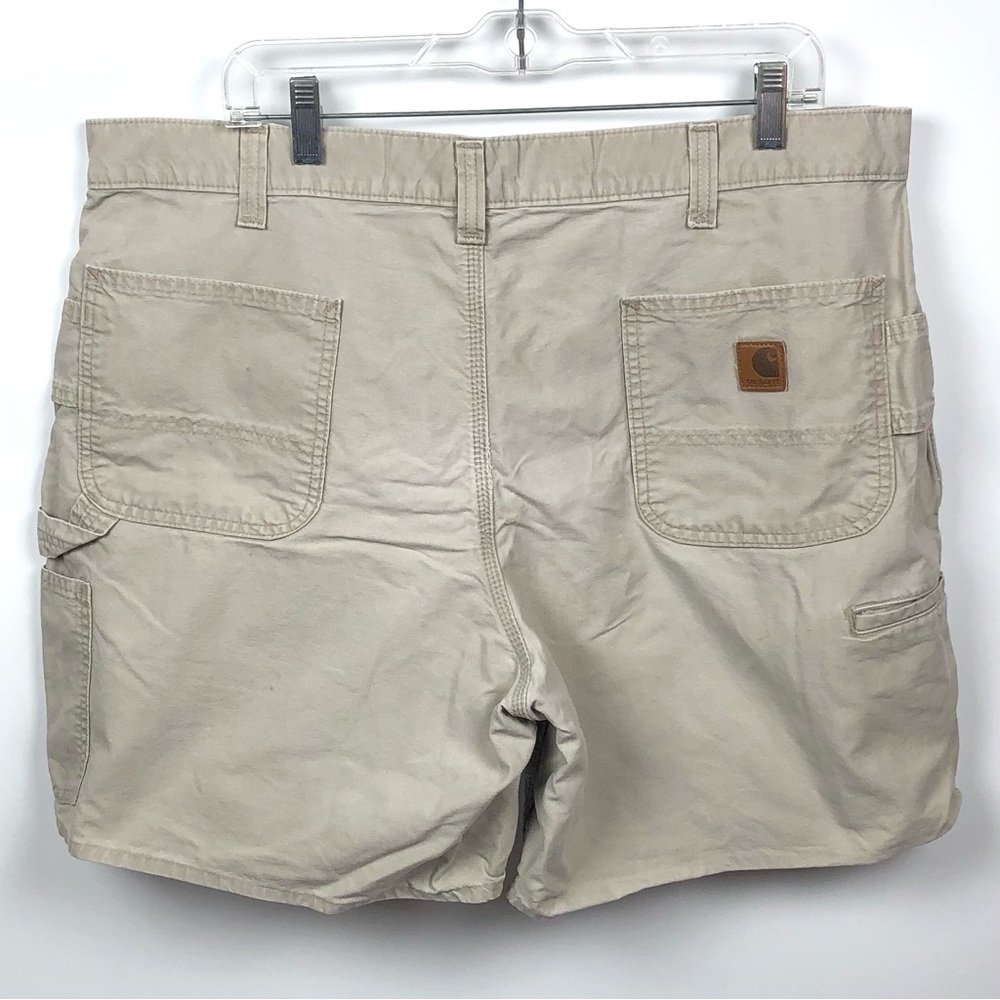 Carhartt Shorts Double Knee Carpenter Style 7” inseam Lt Tan VTG Mens Size 40 - Picture 4 of 16